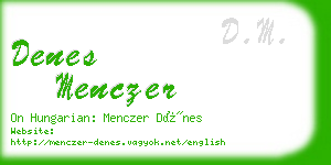 denes menczer business card